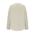 thumbnail image 5 of JGGSPWM Women's Gauze Button Down Long Sleeve Shirts Hooded V Neck Lightweight Breathable Loose Casual Hoodies Blouses Beige L, 5 of 6