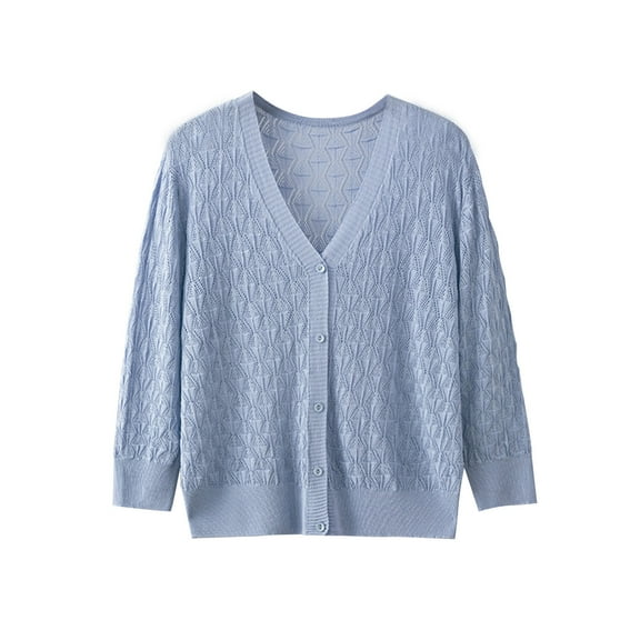 QUYUON Open Front Cardigans for Women Deals Long Sleeve Plus Size Long Cardigans for Women Woman Cardigan Pockets Cardigan Jacket Style Q-10219 Fall Cardigan Sweater Outerwear Coat Gray One Size