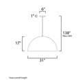 thumbnail image 2 of -30W 1 Led Pendant-31 Inches Wide By 17 Inches High-Gloss Black/Aluminum Finish Et2 Lighting E24906-Gbal, 2 of 7