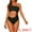 Black, variant on DARING DIVA Asymmetric Waist Cutout Ribbed Bathing Suit XS Black