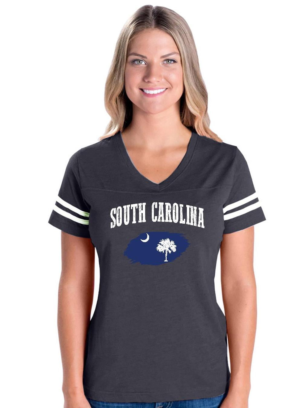 Mom's Favorite - Womens SC Charleston Map Football V-Neck T-Shirt ...