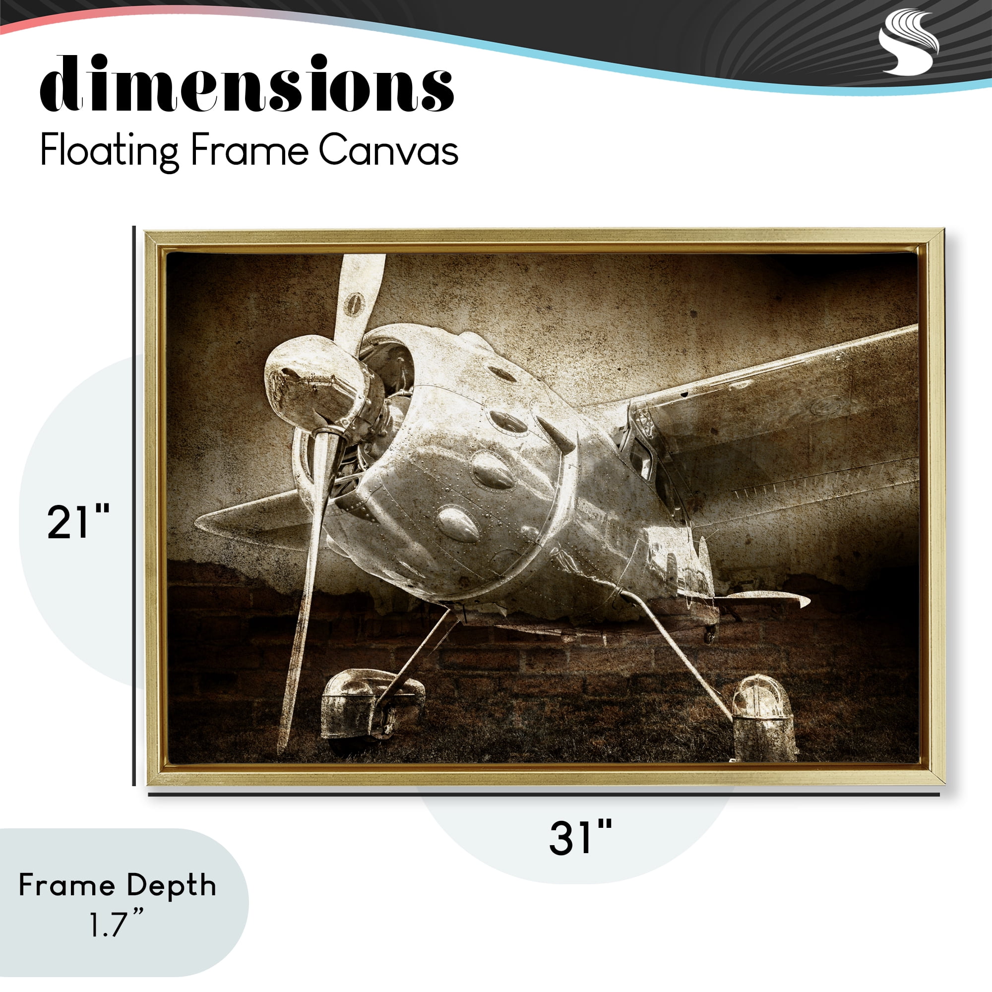 Stupell Industries Taking Flight Vintage Gold Framed Floater Canvas Wall Art, design by Kim Allen