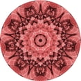 thumbnail image 1 of Ahgly Company Tapis d'Intérieur Ronds Transitionnels Rouges Lavables à la Machine, 4 Pieds Rond, 1 of 7