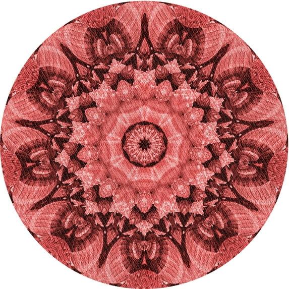 Ahgly Company Indoor Square Patterned Bean Red Area Rugs, 3' Square