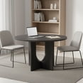 thumbnail image 5 of GOMYHOME 47" Round Dining Table with Pedestal Base, Modern Wood Kitchen Table, Dark Charcoal, 5 of 9