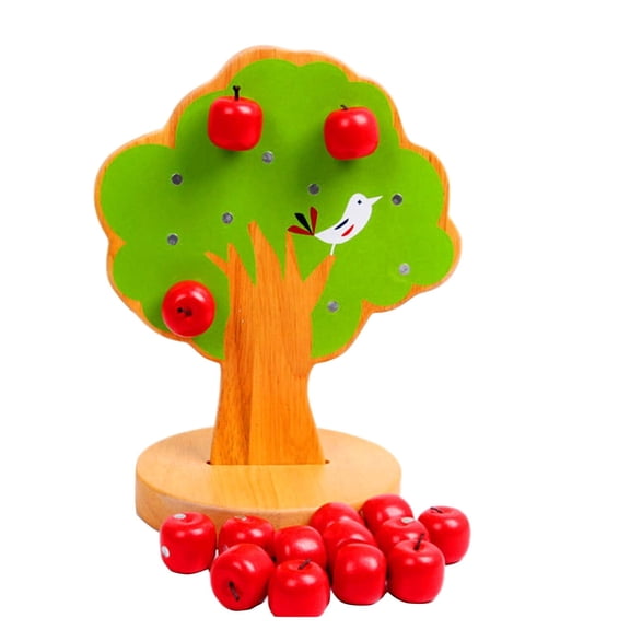 ChicYu Magnetic Wooden Fruit Tree Toy Early Education Educational Hand-Eye Coordination Training Toy Easy to Operate Enhances Fine Motor Skills for Toddlers​