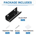 thumbnail image 3 of Uxcell Acrylic Record Wall Mount Holder, 4 Inch Vinyl Record Shelf Display Floating Shelves, Black, Pack of 4, 3 of 7