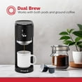 thumbnail image 6 of Holstein Housewares 2-In-1 Single Serve Pod and Ground Coffee Maker, Compact Dual Brew Machine with Reusable Mesh Filter, Fits Small Cups and Large Mugs, Space-Saving Design, 14 oz Water Tank, 6 of 8