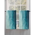 thumbnail image 5 of Blue Teal Ombre Bathroom Window Curtain, Coastal Beach Modern Abstract Art Light Filtering Coffee Kitchen Curtains, Bedroom Living Room Curtains 2 Panel 84"x45", 5 of 6