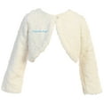 thumbnail image 1 of Big Girls' Faux Fur Pearl Button Flower Girl Bolero Jacket Cover Ivory 14 (SC3K8), 1 of 1