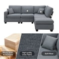 thumbnail image 3 of [VIDEO provided][New]89.8*60.2" Modern Sectional Sofa,5-Seat Modular Couch Set with Convertible Ottoman,L-Shape Linen Fabric Corner Couch Set with 2 Pillows for Living Room,Apartment,Office, 3 Colors, 3 of 9