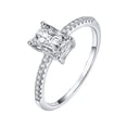 thumbnail image 5 of Bow Jewelry 14K White Gold Plated 1.87 Ct Excellent Radiant Cut Moissanite White Moissanites Rings - Stunning Women's Jewelry Wedding Rings - Ideal Moissanites Jewelry for Birthday Celebrations, 5 of 9