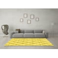 thumbnail image 3 of Ahgly Company Indoor Round Trellis Yellow Modern Area Rugs, 6' Round, 3 of 4