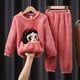 thumbnail image 1 of Pijama nuevo de Mickey Mouse para niños, traje de dos piezas grueso de franela de invierno para niñas, ropa de casa de princesas pequeñas, se puede usar en el exterior18 145-155cm heqiyong CONDUJO, 1 of 2