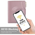 thumbnail image 2 of Genuine Leather Wallets for Women RFID Blocking Bifold with Zipper Pocket, 2 ID Windows, 18 Card Slots, Purple, 2 of 7
