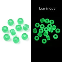 Transparent & Luminous Plastic Beads Frosted Crow Beads Pony Beads Glow in the Dark Barrel Spring Green 9x6mm Hole: 3.8mm about 1900pcs/500g