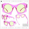 thumbnail image 2 of Retro Square Round Circle Lens Plastic Geometric Mod Sunglasses Pink - Yellow, 2 of 8