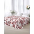 thumbnail image 6 of Red Boho Flower Flat Sheets Only Queen Size, Soft Breathable Bed Top Sheets for Mattress, Vintage Paisley Farmhouse Pattern Luxury Bedding Flat Sheets for Home Hotel Bedroom Bed Protection, 6 of 9