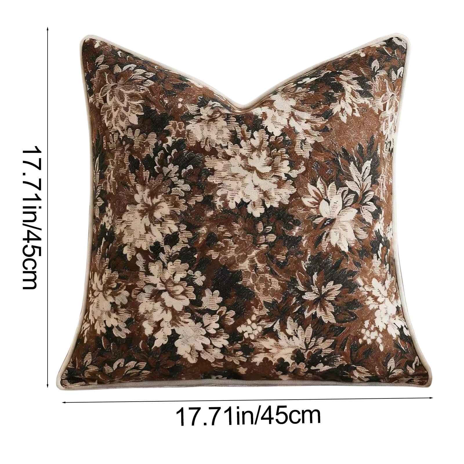 Vintage Floral Pillow Covers - Pack Of 2, 18x18 Inch Boho Rural Accents for Rectangular Decorative Throw Pillows