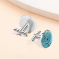 thumbnail image 7 of PhooArto Men's Classic Stainless Steel, Blue Sky Birds Cufflinks Business Wedding Shirts, Silver, 7 of 7