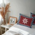 thumbnail image 6 of Nautical Rudder Lumbar Pillow Covers 20x12 Inch Set of 2, Red Navy Blue Coastal Stars Ocean Waterproof Outdoor Pillow Covers, Decorative Cushion Pillowcases for Couch, Sofa, Bed, Garden, Patio, 6 of 9