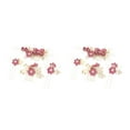 thumbnail image 2 of Minnieouse 4 piezas de peinetas de flores para boda, tocados de novia, adorno de vestir para mujer, accesorio de joyería de moda, rosa roja Rosa roja 2piezas, 2 of 6