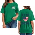 thumbnail image 7 of Duqingm Patriotic Shirts For Women American Flag Shirts Women 4th of July V-Neck Short Sleeve Patriotic T-Shirt Memorial Day Graphic Tee Independence Day Tops Green,3XL, 7 of 7