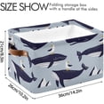 thumbnail image 3 of Coolnut Cute Wild Whale Foldable Storage Basket for Shelves, Collapsible Sturdy Storage Bin with Handles, Canvas Storage Cube for Organizing Closet 2PCS Decor Gifts, 3 of 7