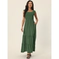 thumbnail image 2 of DARING DIVA Scoop Neck Ruffle Tiered Maxi Dress S Army Green, 2 of 6