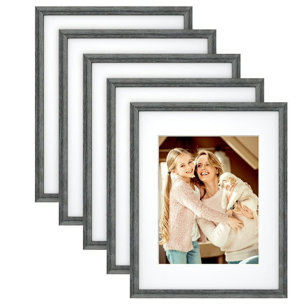 Elegant 11x14 Black Pictures Frames for Wall & Tabletop, Set of 5