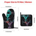 thumbnail image 4 of PUREYAH Oven Mitts And Pot Holders Sets, Kitchen Fractal Multicoloured Abstract Oven Gloves Hot Pads Heat Resistant 4 Pieces, 4 of 6
