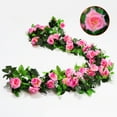 thumbnail image 3 of Paquete de 4 (230 cm) flores artificiales de vid de rosas, plantas de vid de flores falsas para bodas, hogar, fiesta, jardín, artesanía, decoración artística, 3 of 5