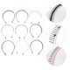 thumbnail image 2 of EeaseMX 8 piezas elegantes para diademas de metal de la banda de pelo cubierto de tela con dientes para mujeres hombres, 2 of 7