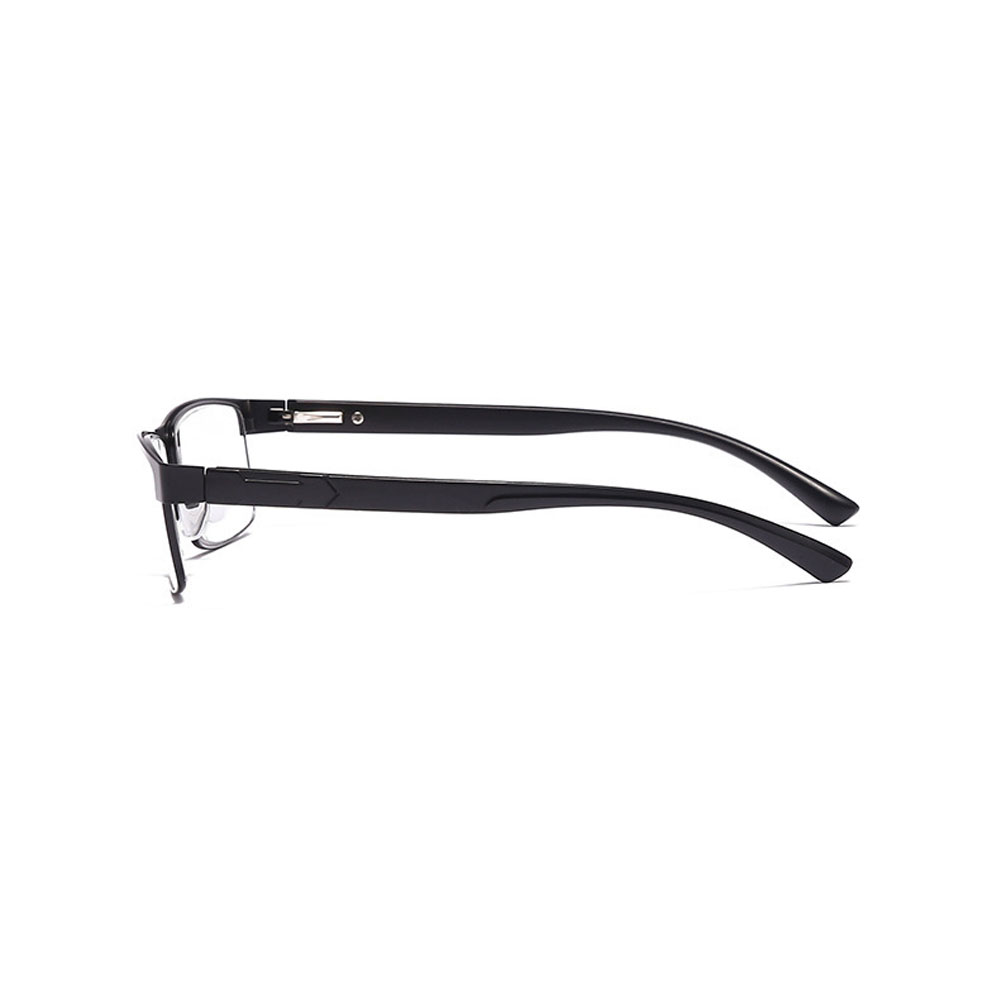 3 Pairs of Mens Rimmed Blue Light Blocking Reading Glasses +3.5, Metal Black Spring Hinges Classic Readers 3.5