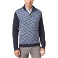thumbnail image 1 of Tasso Elba suéter de punto con cremallera de un cuarto para hombre, azul, 2XLT, 1 of 1