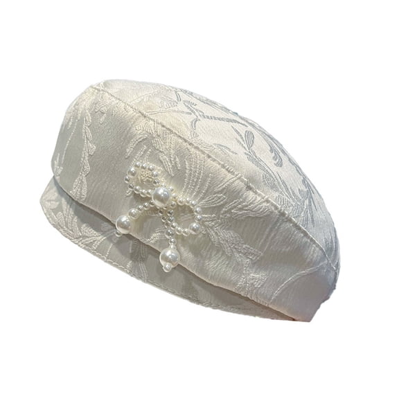Sophisticated Stylish Hats Unique Weathered Stylish Hat with Pearls Decoration Pattern for Fashionable Women