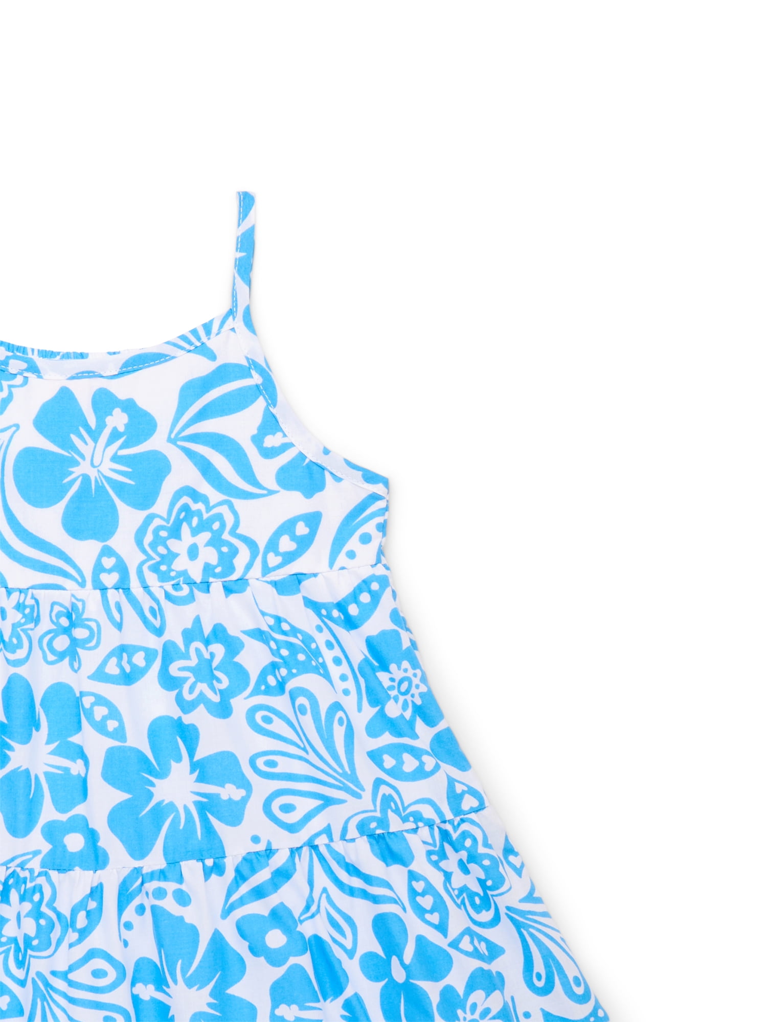 Wonder Nation Toddler Girls Cotton Sleeveless Floral Printed Dress, Sizes 12M-5T