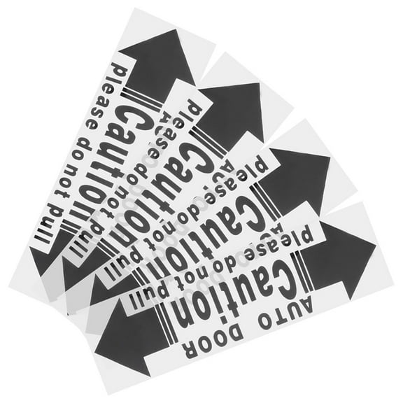 SOPOTUTU 4Pcs Automatic Door Sticker Black Self Adhesive Car Door Warning Sign for Safety