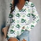 thumbnail image 1 of Pntutb Camiseta de manga larga raglán con estampado navideño informal con cuello en V para mujer Pntutb Pntutb-6093, 1 of 5