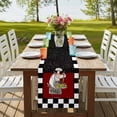 thumbnail image 4 of Table Runners 90 Inches Long Dress Scarves, Red Black Chef Farmhouse Coffee/Dining/Kitchen Table Runner for Living Room, Cartoon Cute Watercolor Cooking Plaid 13x90 Inch, 4 of 9
