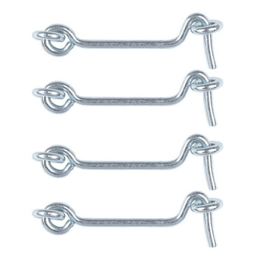 REGALWOVEN 2.5" Cabin Hook Plating Finish Galvanized Iron Door Cupboard Shed Lock Catch Eye Latch 4Pcs