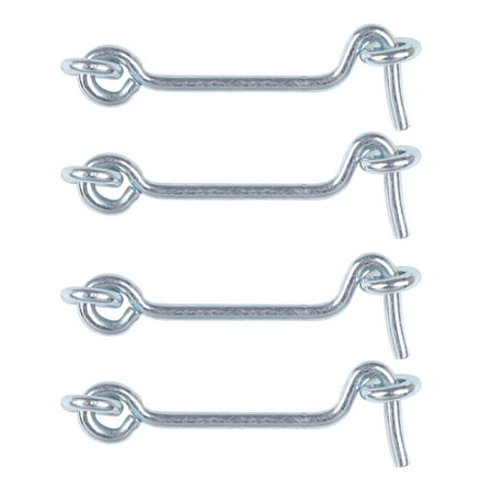 REGALWOVEN 2.5" Cabin Hook Plating Finish Galvanized Iron Door Cupboard Shed Lock Catch Eye Latch 4 Pcs