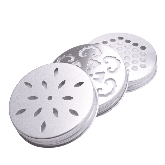 30Pcs Jar Lids Cover 3 Style Hollow Candle Topper Shade Lid for,Candle, Ball,Regular Mouth Jar,Etc