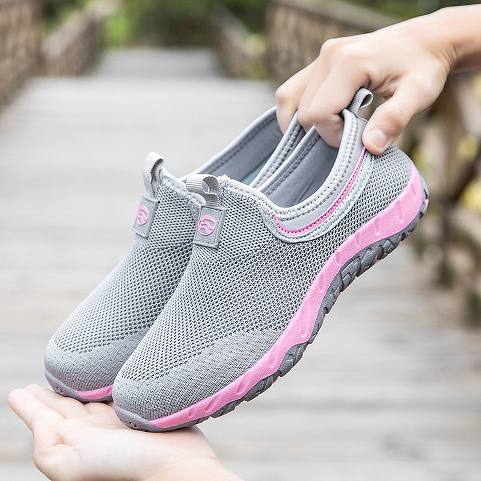 kamemir Womens Tennis Shoes Women's Casual Lace-up Sneakers Wide Width Available(Pink,8)