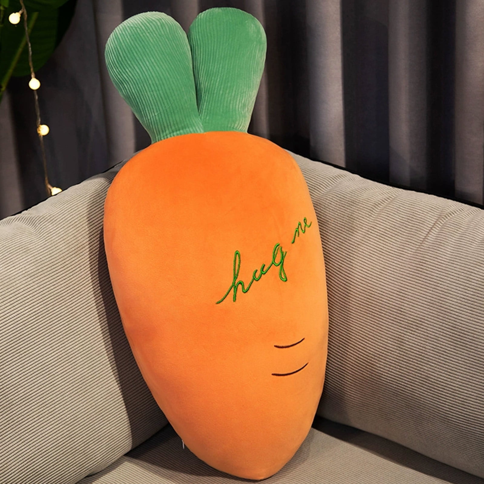 Realistic Carrot Plush Pillow, Soft & Q弹 (Soft & Bouncy) Long Body Pillow with Elastic Velvet, Huggable Carrot Stuffed Toy for Kids, Teens, Adults for Bedroom, Living Room, Office, Travel