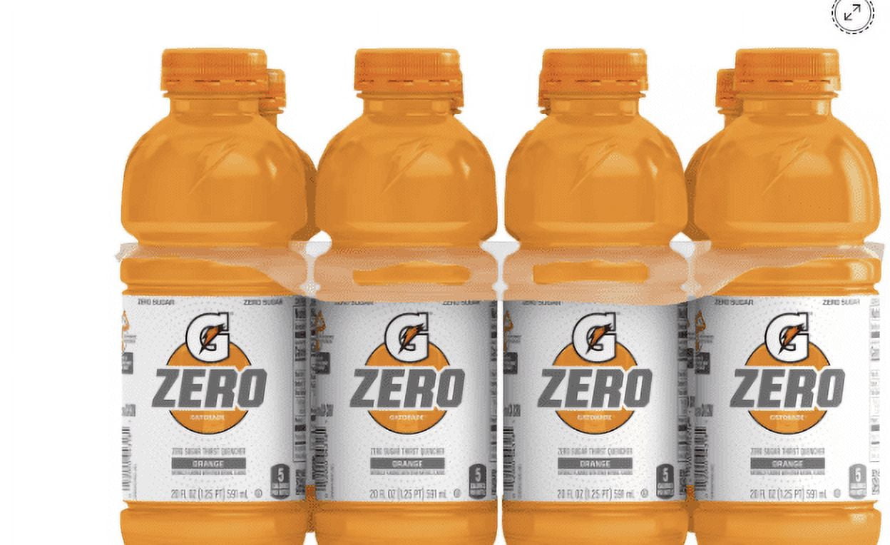 Gatorade Zero Variety Pack, Lemon lime + Orange,  Zero Sugar, 20 Fl Oz (Pack of 8)