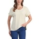 thumbnail image 1 of INSPIRAR CHIC Blusas de Lino para Mujeres, Camisetas de Manga Corta, Ropa Casual Básica de Verano, Blusa Suelta de Color Sólido L Beige, 1 of 6