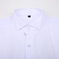 thumbnail image 4 of TANSILING Men's Pleated Front Tuxedo Dress Shirt with Bow Tie, White Formal Wedding Prom Dinner Shirt, 4 of 6