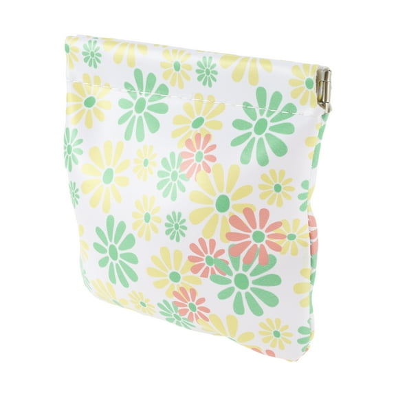Unique Bargains 1 Pc Women Snap Closure Floral Cosmetic Bag for Vacation Gym Assorted Color PU