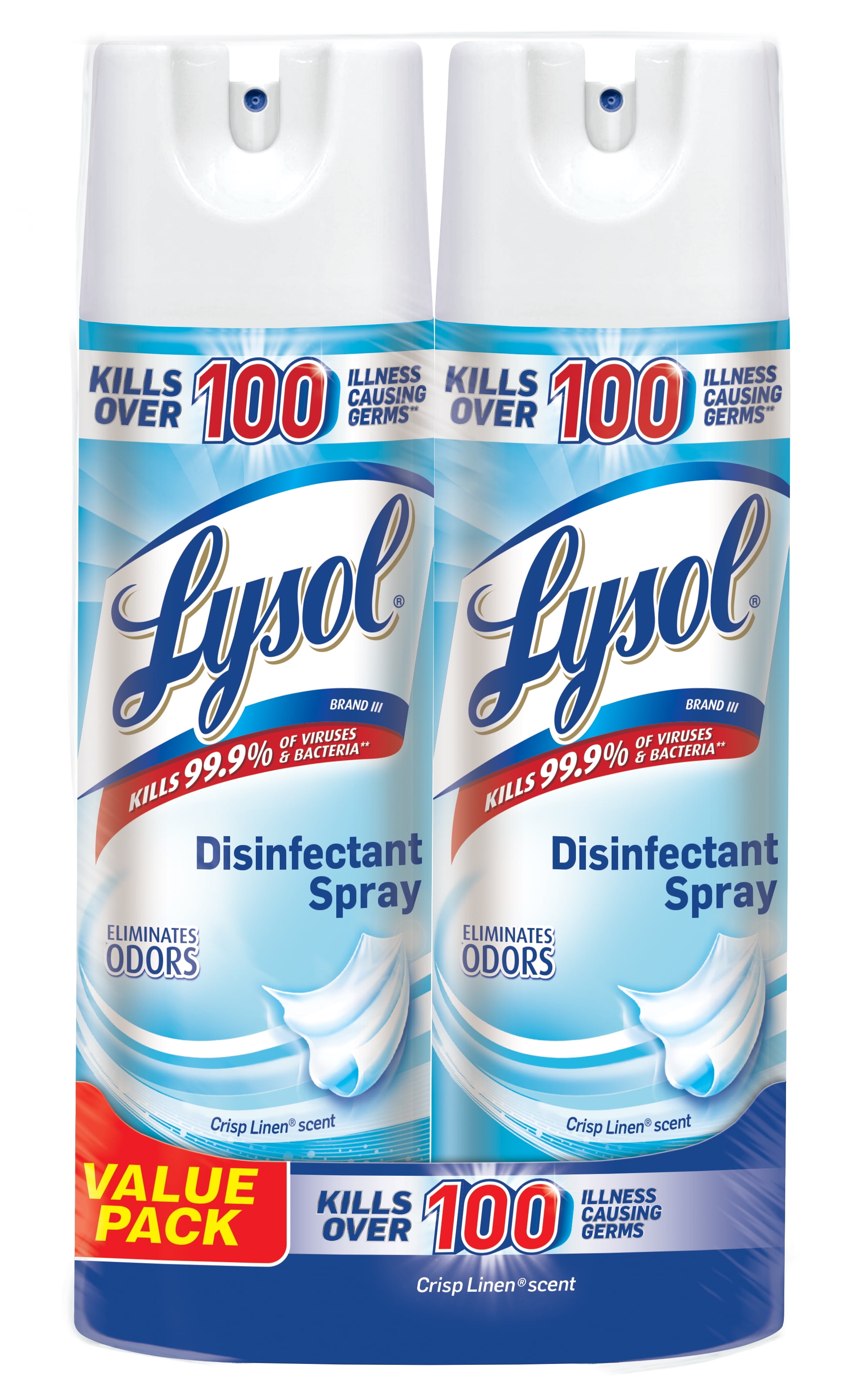 Lysol Disinfectant Spray Crisp Linen 38oz 2x19oz Cleaner
